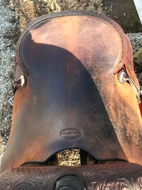 denim blue jeans Used Jeff Smith Cowboy Collection Ranch Cutter Saddle – 16.5
